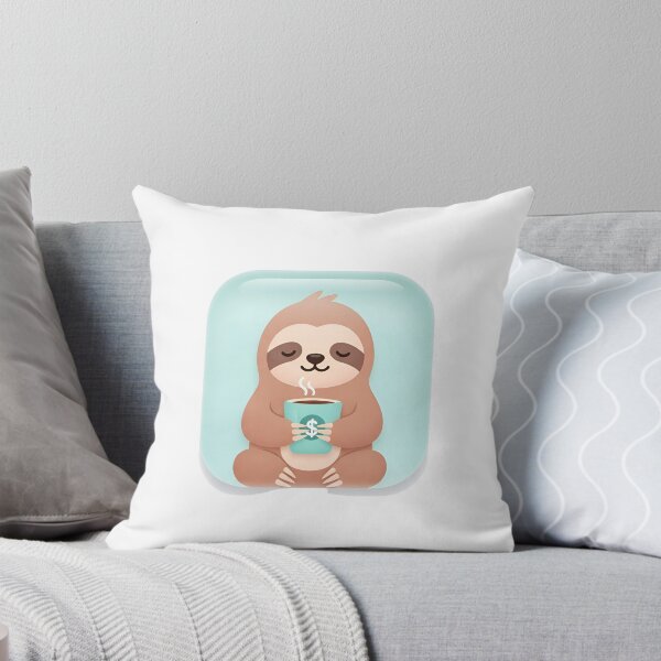 Item preview, Close-up of a sloth holding a steaming cup of coffee designed and sold by VerizalShop.