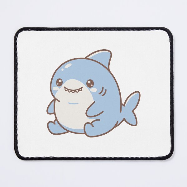 Item preview, Cute Chibi Sitting Blue Shark Kawaii designed and sold by aacroquet.