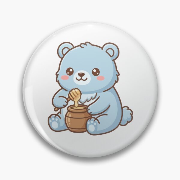 Item preview, Cute Chibi Blue Bear with Honey Pot and Dipper designed and sold by aacroquet.