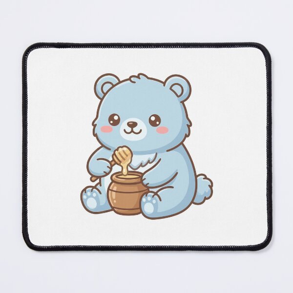 Item preview, Cute Chibi Blue Bear with Honey Pot and Dipper designed and sold by aacroquet.