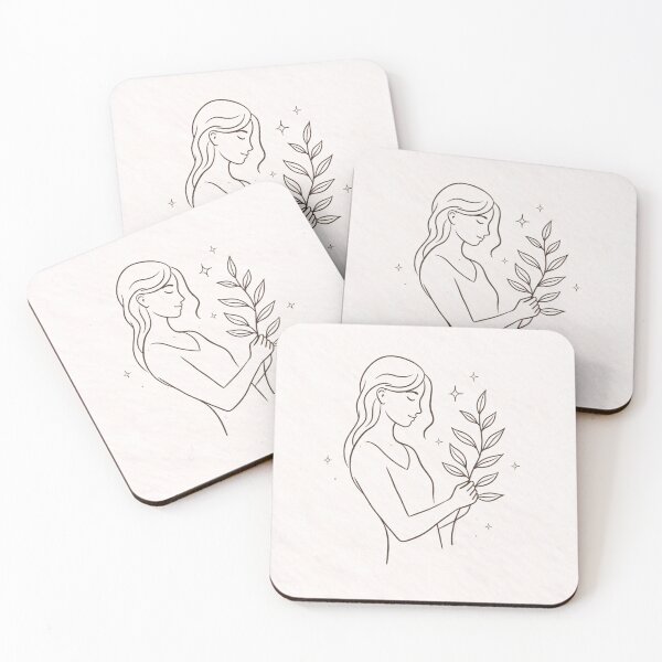 Item preview, Minimal Feminine Line Art Woman2 – Aesthetic Boho Neutral Illustration designed and sold by Swati's Digital Den.