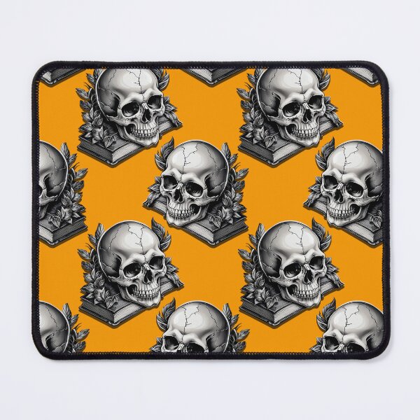 Item preview, Skulls on Books Pattern Design - Orange  designed and sold by PatternTitan.
