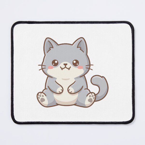 Item preview, Cute Kawaii Grey Cat Vampire with Fangs designed and sold by aacroquet.