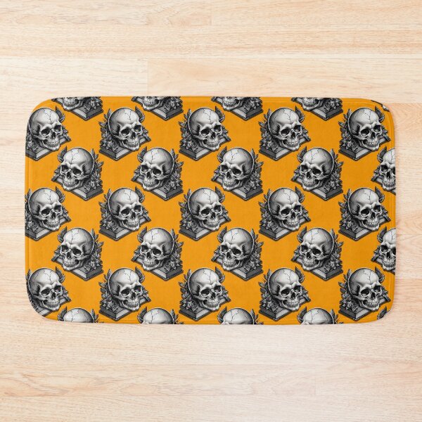 Item preview, Skulls on Books Pattern Design - Orange  designed and sold by PatternTitan.