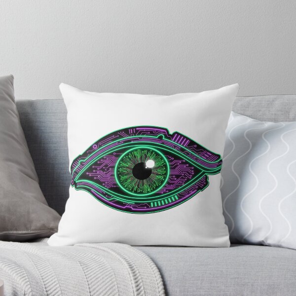 Item preview, Close-up of a human eye with a digital iris and glowing neon lines. designed and sold by VerizalShop.