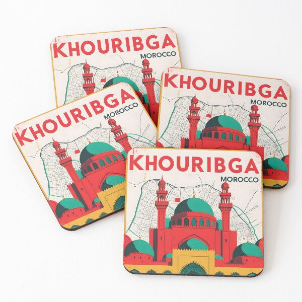 Artikelvorschau, Khouribga Marokko Retro Vintage Reisedesign entworfen und verkauft von TravelersGems.