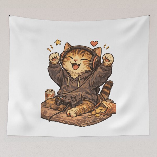 Item preview, Gamer Cat – Feline Fun designed and sold by NextNoob485.