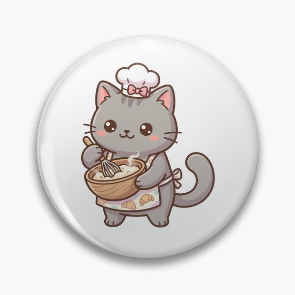 Item preview, Cute Kawaii Chef Cat Whisking Batter designed and sold by aacroquet.