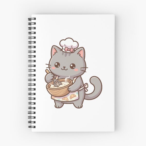 Item preview, Cute Kawaii Chef Cat Whisking Batter designed and sold by aacroquet.