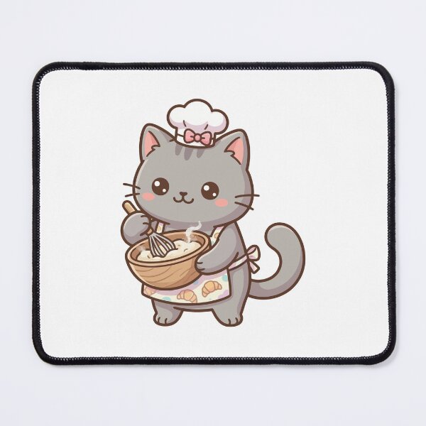 Item preview, Cute Kawaii Chef Cat Whisking Batter designed and sold by aacroquet.