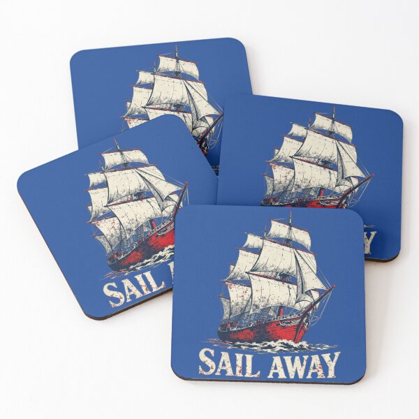 Item preview, Sail Away Vintage Pirate Ship T-Shirt | Distressed Nautical Graphic Tee | Retro Ocean Adventure Shirt designed and sold by Maximilianos.