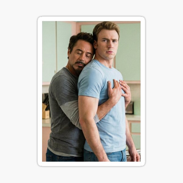 Chris Evans and Robert Downey Jr Sticker