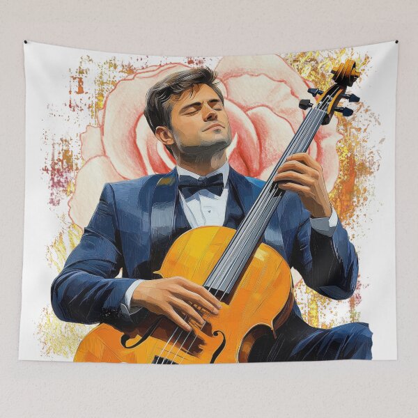 Item preview, Classical Cello Player Art – Elegant Musician Illustration, Romantic Orchestra Vibes, Artistic Music Design designed and sold by ChenEngEng.