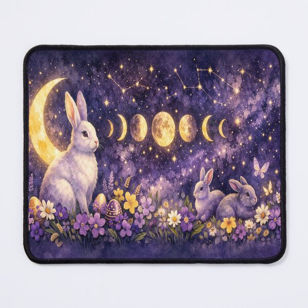 Item preview, Celestial Easter Bunny Moon Phase Art designed and sold by SasmitaStudioCo.