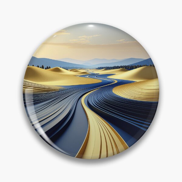 Item preview, 1. Open Fields - Minimalist Field Landscape - Calm Geometry in Gold and Blue designed and sold by FehlingMedia.