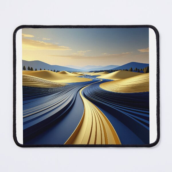 Item preview, 1. Open Fields - Minimalist Field Landscape - Calm Geometry in Gold and Blue designed and sold by FehlingMedia.