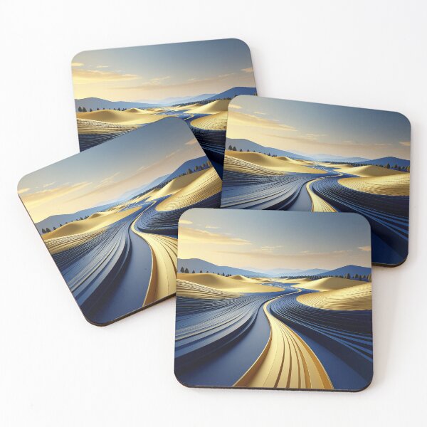 Item preview, 1. Open Fields - Minimalist Field Landscape - Calm Geometry in Gold and Blue designed and sold by FehlingMedia.