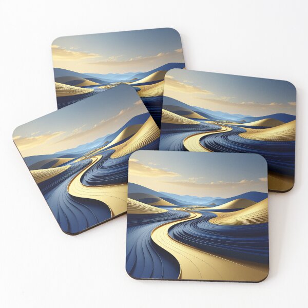 Item preview, 2. Field landscape - Geometric field structure - Balanced repetition in gold and blue designed and sold by FehlingMedia.
