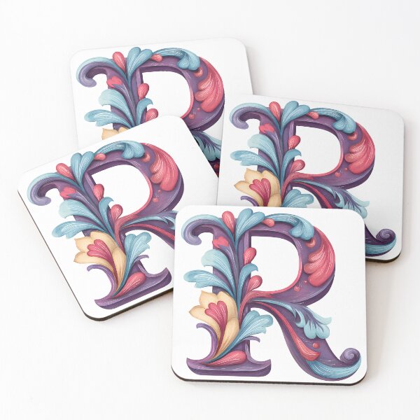 Item preview, Ornate Floral Letter R - Vibrant Botanical Alphabet Art Print designed and sold by DesignArtist.ia.