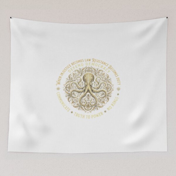 Item preview, Ornate Resistance Octopus Mandate for Democracy and Truth designed and sold by chattsuede.