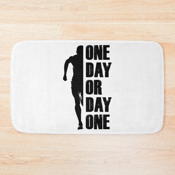 Item preview, One Day or Day One - Motivational Runner Silhouette designed and sold by 74tdesign.