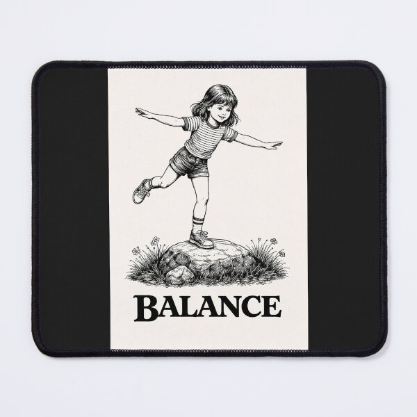 Item preview, Balance Vintage Girl Illustration Black and White – Retro 70s Aesthetic Minimalist Art Design designed and sold by VINTAGEPUNTEES.