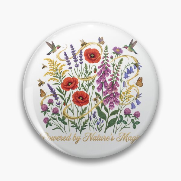Item preview, Powered by Nature's Magic Wildflower and Wildlife Botanical Illustration designed and sold by chattsuede.