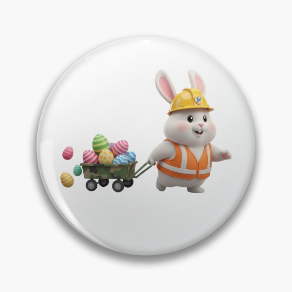 Item preview, Happy cartoon easter bunny worker in yellow construction helmet designed and sold by Jdee23.