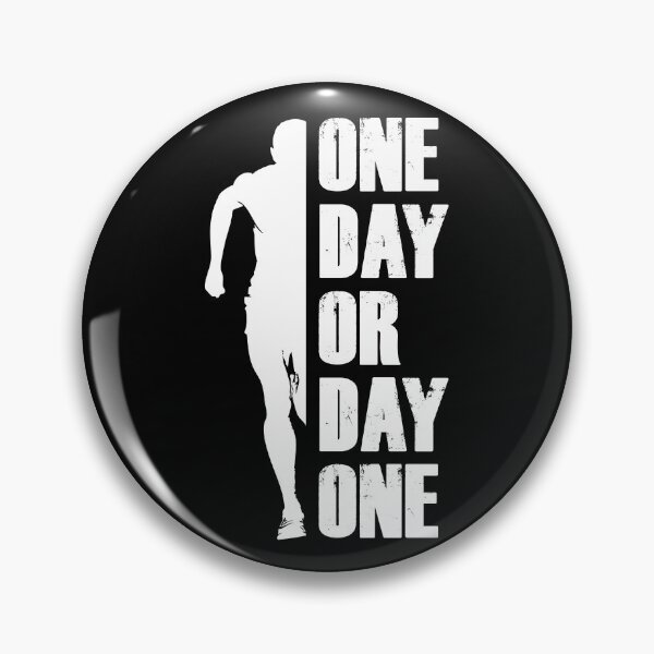 Item preview, One Day or Day One - Motivational Runner Silhouette - White designed and sold by 74tdesign.