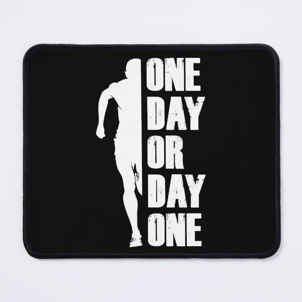 Item preview, One Day or Day One - Motivational Runner Silhouette - White designed and sold by 74tdesign.