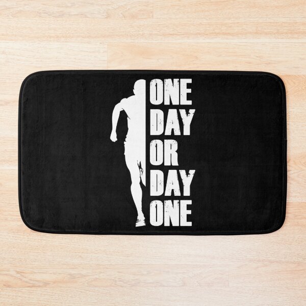 Item preview, One Day or Day One - Motivational Runner Silhouette - White designed and sold by 74tdesign.