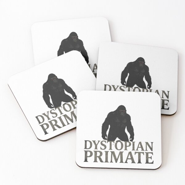 Item preview, Distressed Dystopian Primate Gorilla with Glowing Red Eyes designed and sold by chattsuede.