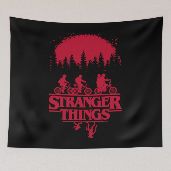 Item preview, Stranger Things Group Shot Bike Ride Upside Down Silhouette designed and sold by July18.
