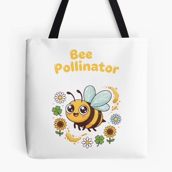 Item preview, Adorable Kawaii Bee Pollinator Hero Amidst Cheerful Flowers designed and sold by chattsuede.