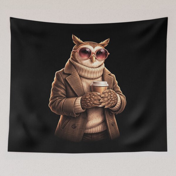 Item preview, Stylish Owl Coffee Lover Graphic Cozy Owl Aesthetic Streetwear Design designed and sold by bilal sibgui.