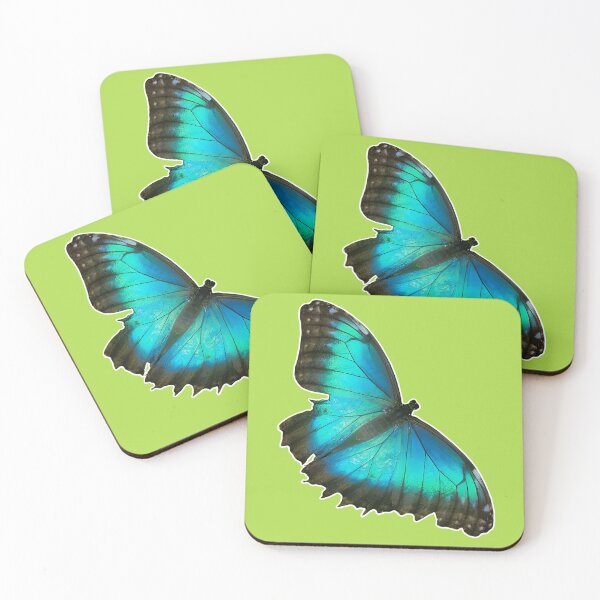 Item preview, Teal Blue Morpho Butterfly Vinyl Sticker – Nature, Cottagecore, Insect Art designed and sold by RootedArts.