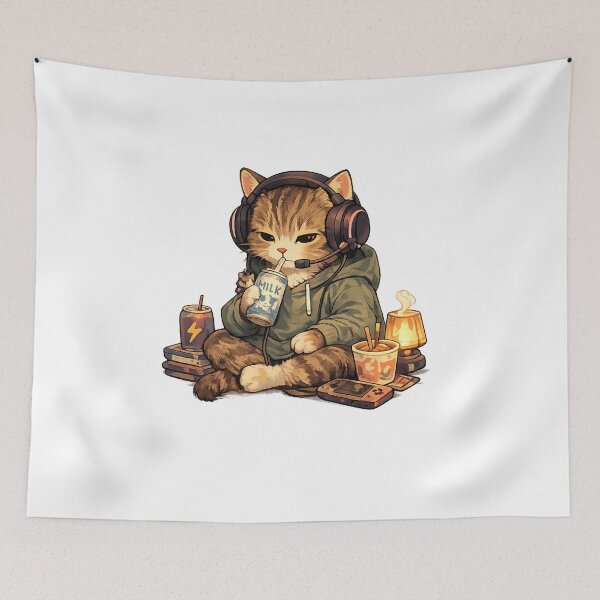 Item preview, Professional Streamer Cat – Epic Gaming Session designed and sold by NextNoob485.