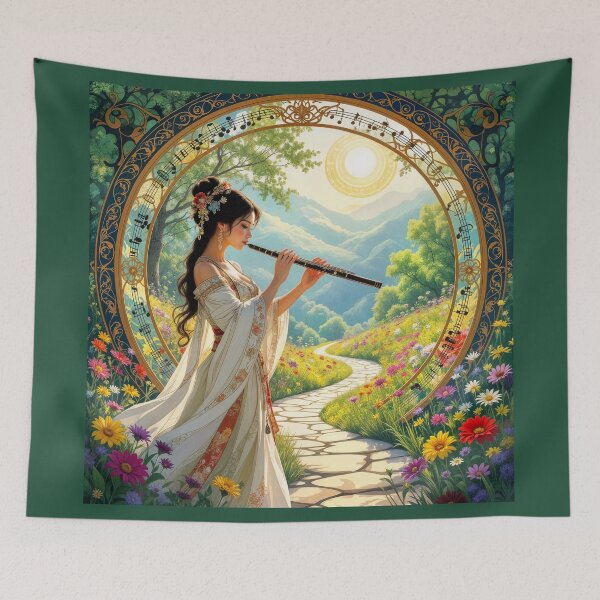 Item preview, A portal with a flute player in front of it designed and sold by Ratatosk-AI.