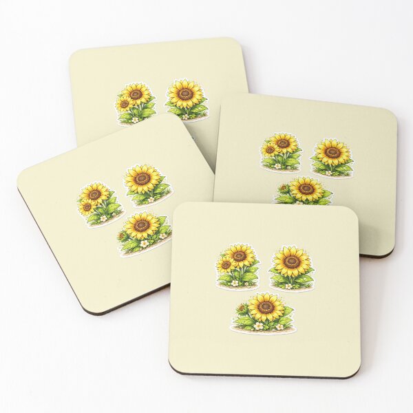 Item preview, Kawaii Sunflower Sticker – Bright Floral Aesthetic Watercolor Sunflower Sticker Set designed and sold by Qingtian814.