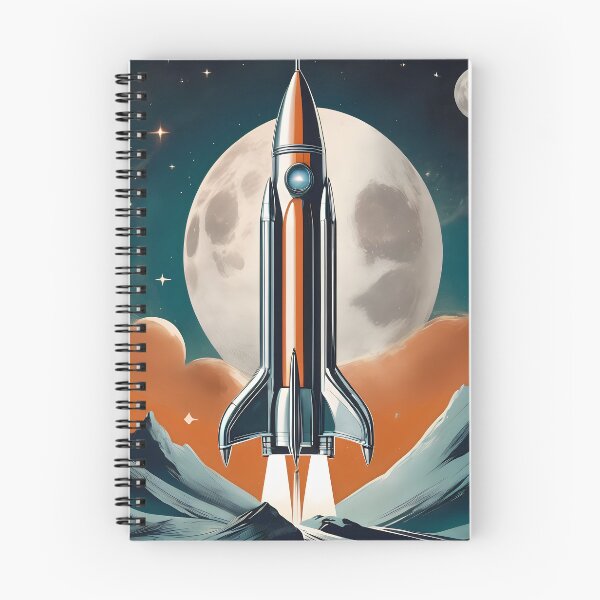 Item preview, Stylish Rocket Ship Launch Under Bright Full Moon. designed and sold by MissYouONLY.