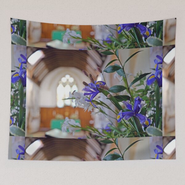 Item preview, Vibrant Irises in a Country Church designed and sold by pinkal.