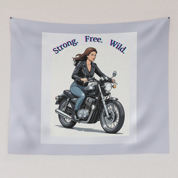 Item preview, Strong Free Wild - Retro Biker Woman   designed and sold by HALYNA070824.