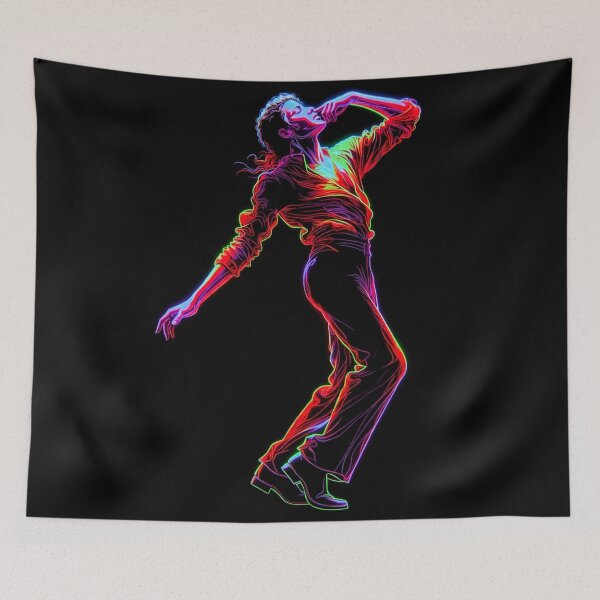 Item preview, MJ Dance King Neon Glow Pose Art designed and sold by ExploreAura Studio.