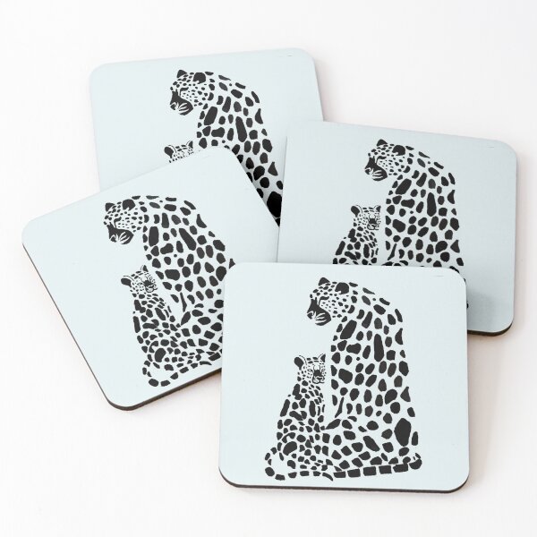Artikelvorschau, Heiliges Band – Minimalistische Illustration einer Leopardenmutter mit ihrem Jungen entworfen und verkauft von CreationbyNiki.