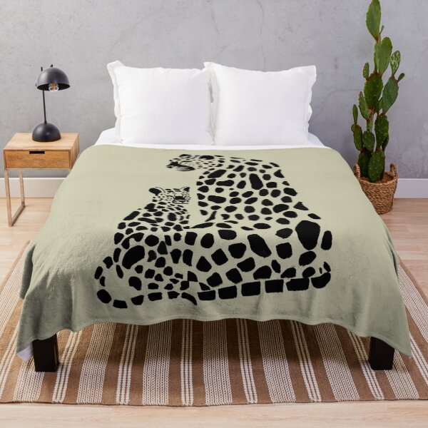 Item preview, Sacred Bond – Minimal Leopard Mother & Cub Illustration designed and sold by CreationbyNiki.