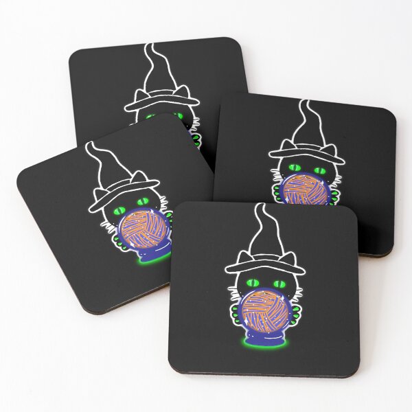 Item preview, Glowing Yarn Witch Cat – Cute Neon Magic designed and sold by ArtyWares.