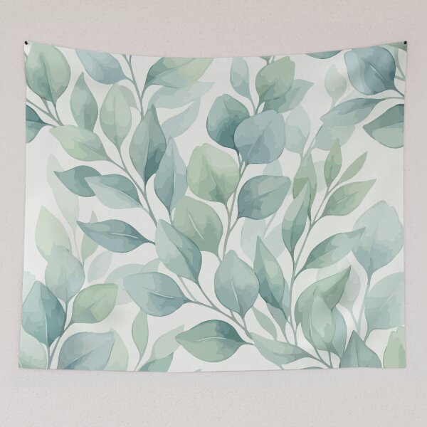 Item preview, Soft Watercolor Blue Leaves Pattern designed and sold by RidaSalArt.