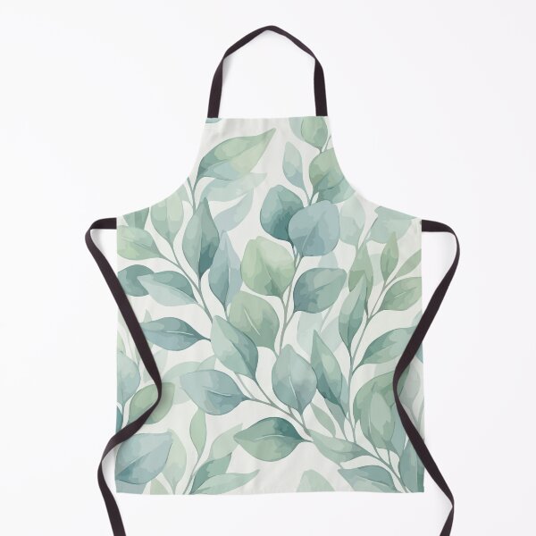 Item preview, Soft Watercolor Blue Leaves Pattern designed and sold by RidaSalArt.