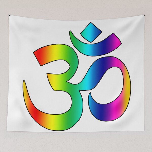 Item preview, om symbol rainbow colors, zen yoga meditation spiritual positive energy design designed and sold by rikyfreestyle.