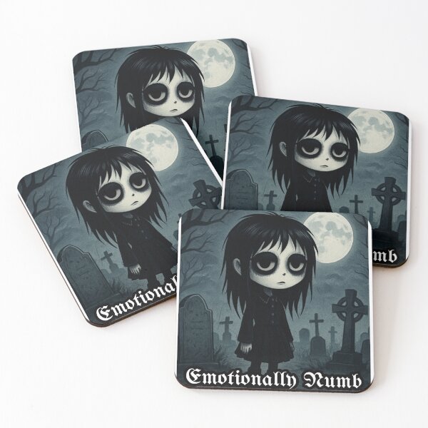 Item preview, Emotionally Numb Goth Girl Cute Dark Aesthetic Sad Emo Sticker designed and sold by LumereAndCoeur.